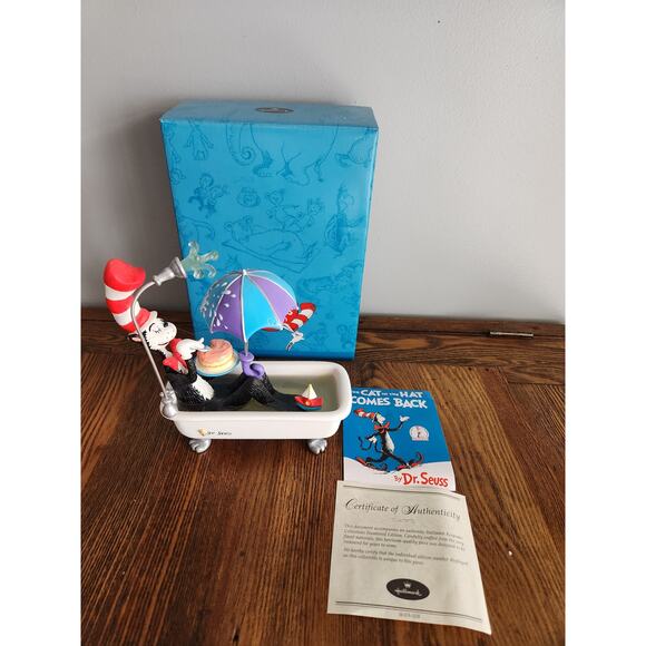 Hallmark Dr. Seuss 1E/7198 "The Cat In the Tub" w Cake Figurine QUS2062 NIB - Picture 1 of 6